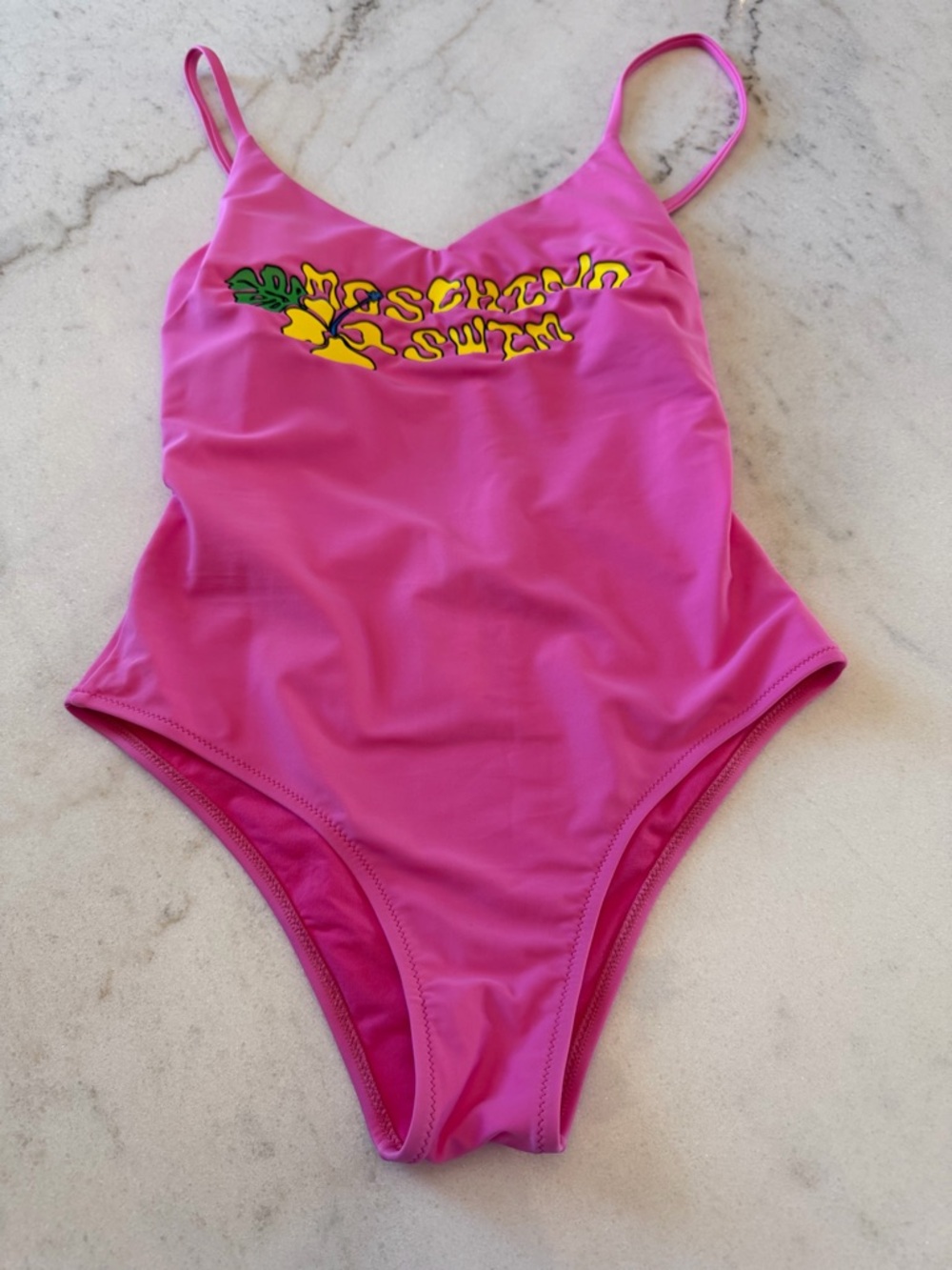 Moschino women’s Pink Logo One-Piece Swimsuit - Picture 4 of 8